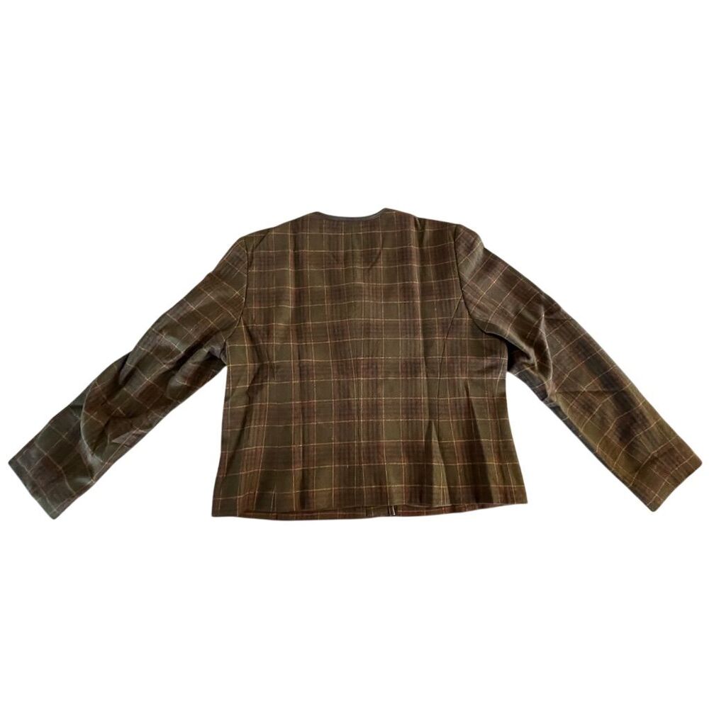 Pendleton Women's Petite Green Plaid Blazer Jacket Size 14 Button Front - Picture 2 of 7